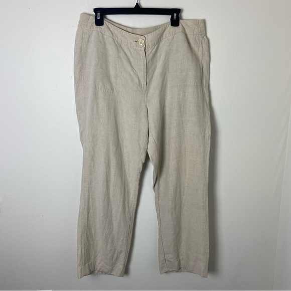 Chico’s Linen Straight Leg Lagenlook Pants - Picture 9 of 12